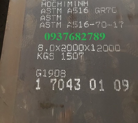 Thép tấm ASTM A516 GR70 dày 8mm/ly Thép tấm ASTM A516 GR70 dày 8mm/ly