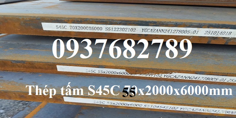 THÉP TẤM S45C DÀY 55MM TRUNG QUỐC THÉP TẤM S45C DÀY 55MM TRUNG QUỐC