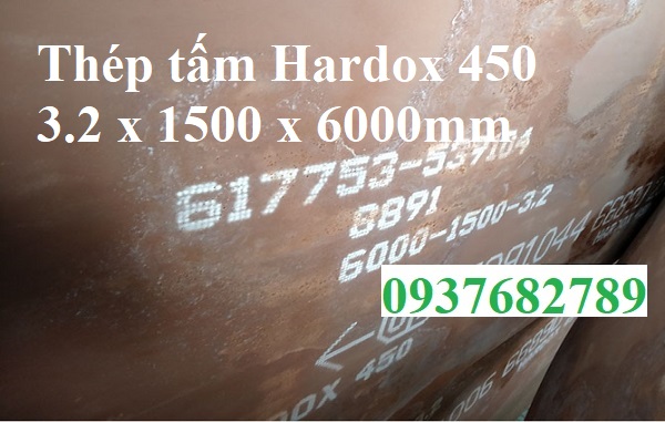 Thép tấm hardox 450 dày 3.2mm Thép tấm hardox 450 dày 3.2mm