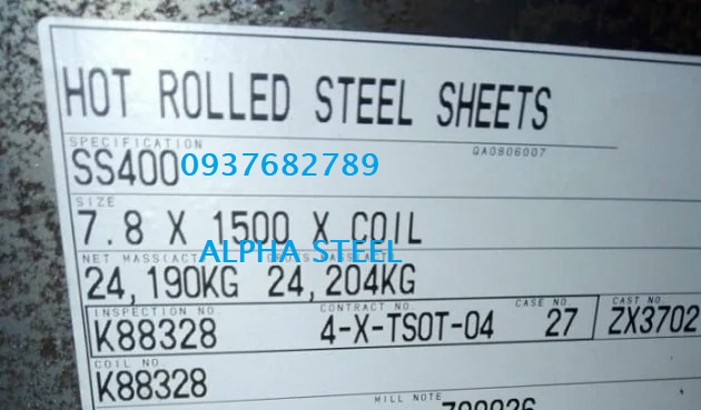 THÉP TẤM SS400 Nhật Bản JISG 3101 THÉP TẤM SS400 Nhật Bản JISG 3101