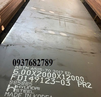 Giá thép tấm chịu nhiệt theo tiêu chuẩn ASTM A515 Gr70 dày 6mm(6ly,6li) Giá thép tấm chịu nhiệt theo tiêu chuẩn ASTM A515 Gr70 dày 6mm(6ly,6li)