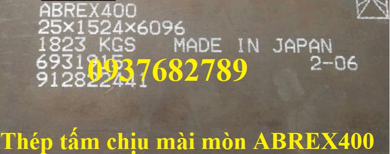 Thép tấm chịu mài mòn ABREX400 Thép tấm chịu mài mòn ABREX400