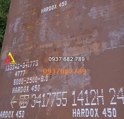 thép tấm hardox 450 dày 8.0x2500x600 thép tấm hardox 450 dày 8.0x2500x600